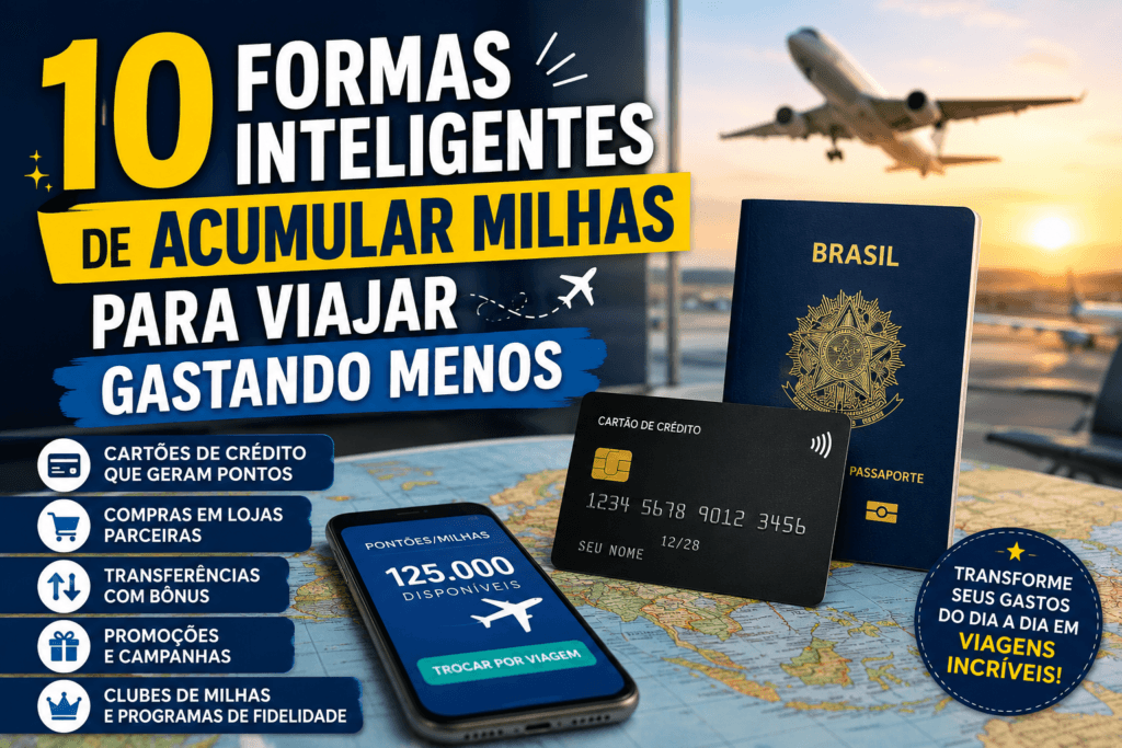 10 formas inteligentes de acumular milhas para viajar gastando menos com cartão de crédito e programas de fidelidade
