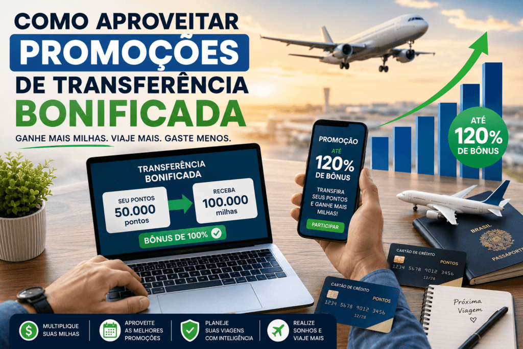 Como aproveitar promoções de transferência bonificada para ganhar mais milhas com pontos do cartão de crédito.