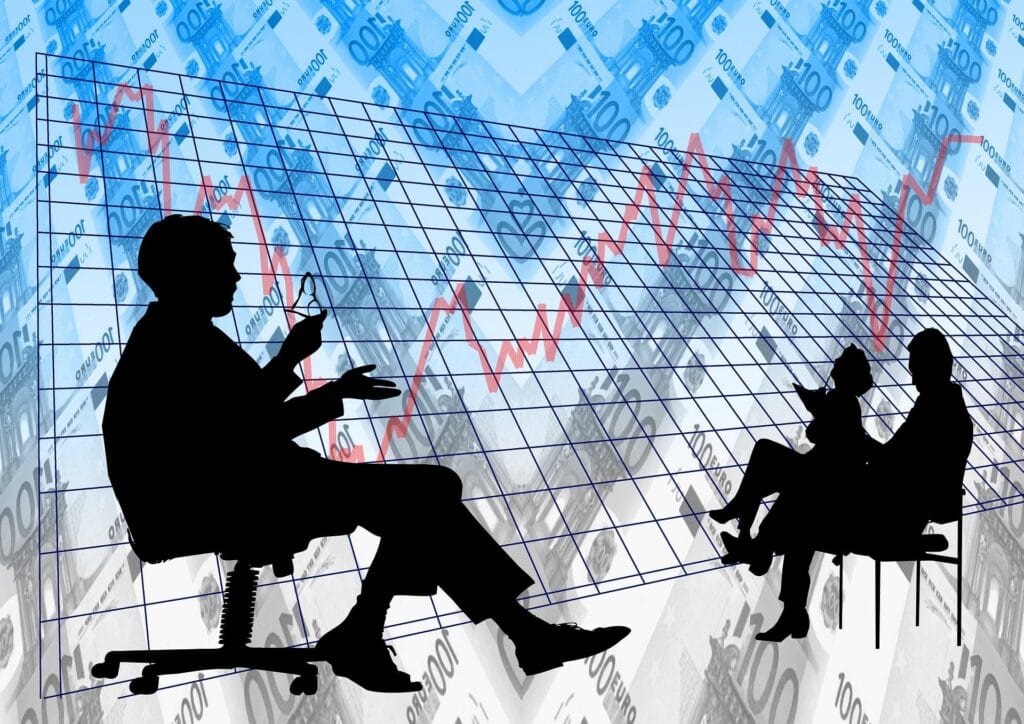 Gráfico econômico representando como o governo e a política interferem no dia a dia, influenciando inflação, investimentos e finanças pessoais.
